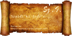 Szalóki Irén névjegykártya