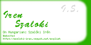 iren szaloki business card
